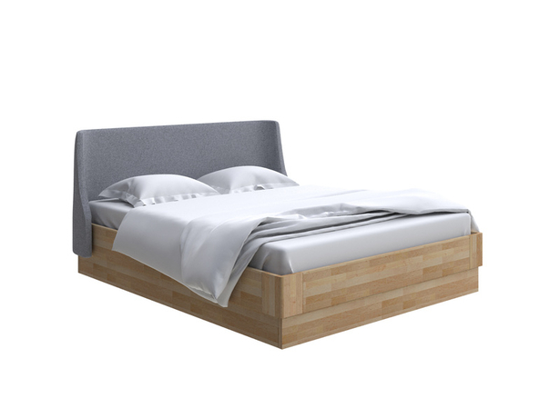 Кровать Lagom Side Wood с подъемным механизмом,  Лама темно-серый