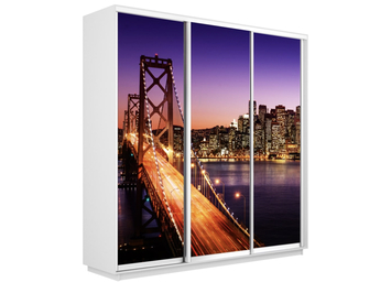 Шкаф-купе Экспресс 3-х дверный (Фото №1007 Ночной мост)