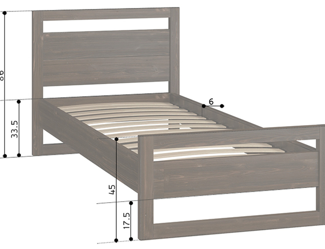 Односпальная кровать Kvebek