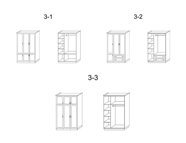 Шкаф из массива 3-х створчатый Палермо  с ящиками