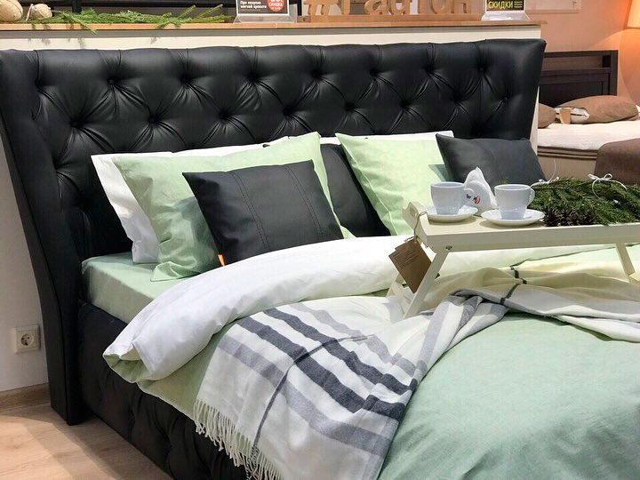 Кровать Life 5 фото в черной коже