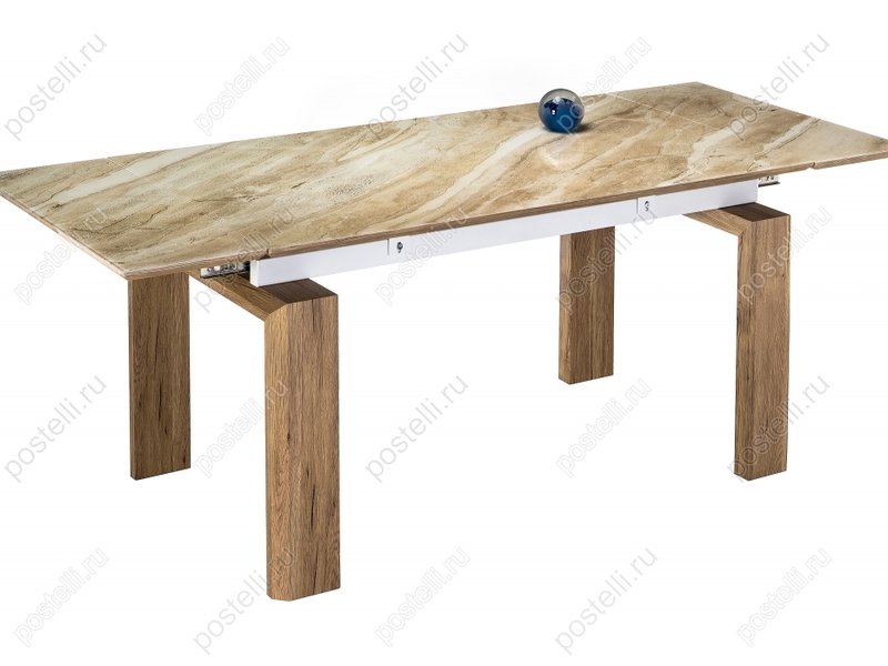 Стеклянный стол Давос бежевый мрамор (Арт 462083)